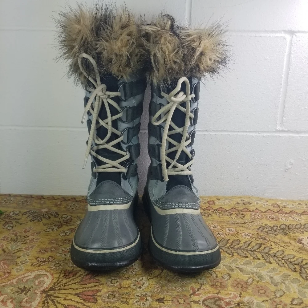 Sorel Joan of Artic blue suede lace up tall boots